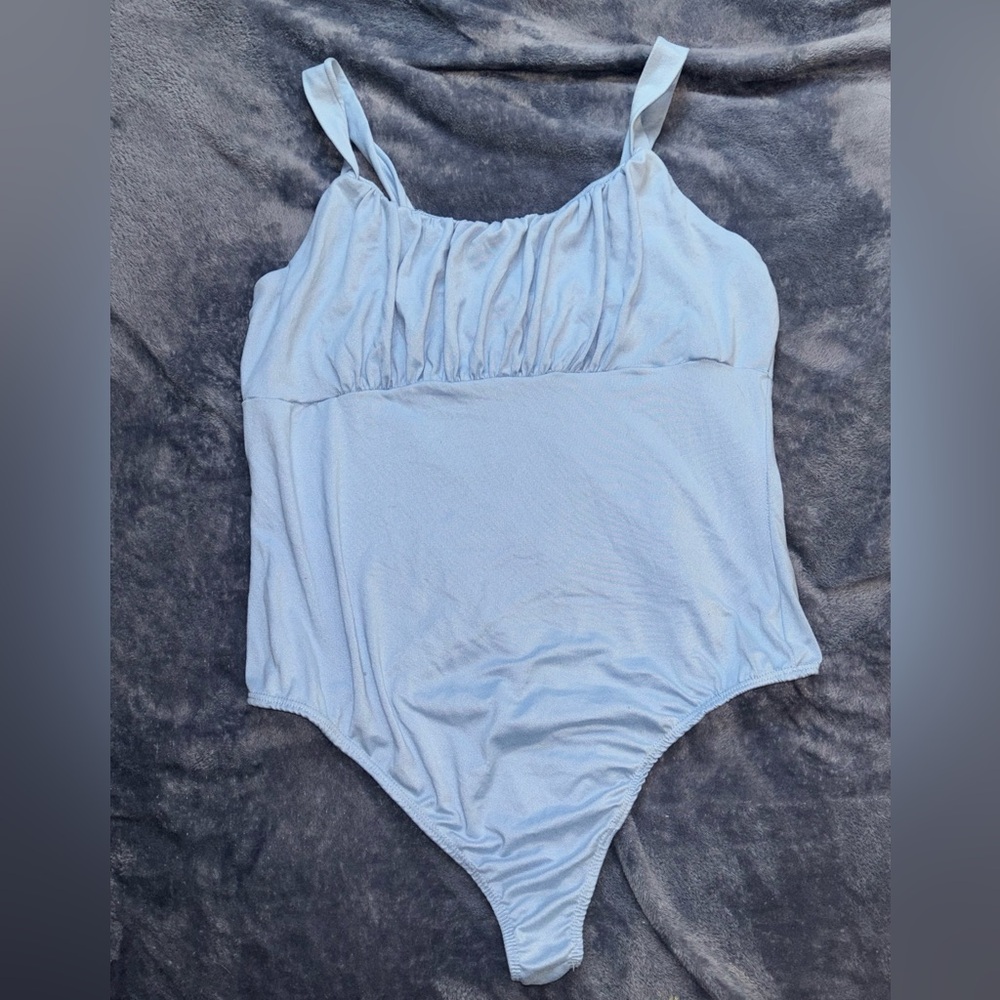 baby blue bodysuit cute with sinched bust